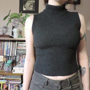 90s cropped sweater turtleneck tank